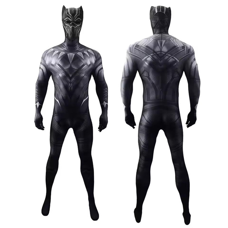 Fantasia Pantera Negra Completa + Máscara Cosplay Filme Traje Luxo Profissional Adulto e Infantil