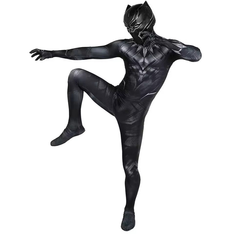 Fantasia Pantera Negra Filme + Máscara Cosplay Traje Profissional Adulto e Infantil