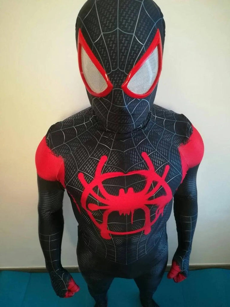 Fantasia Cosplay Heróis Masculina Homem Aranha Miles Morales Aranhaverso luxo