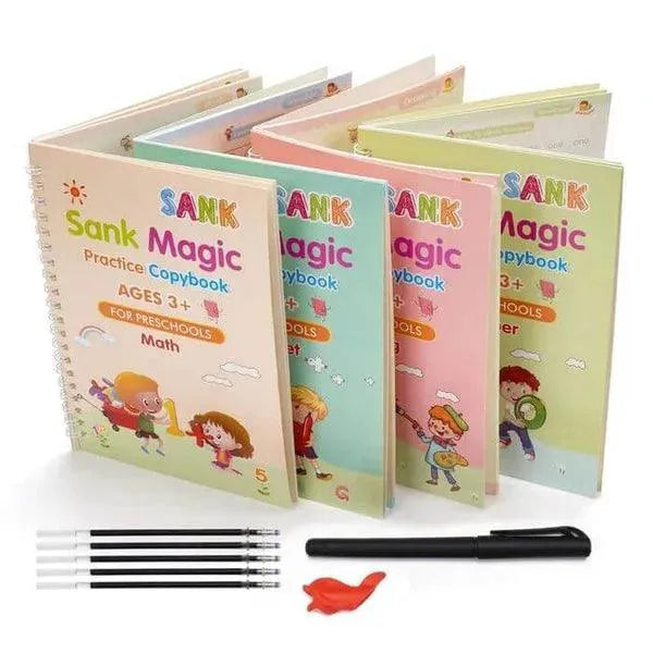 KIT 4 Cadernos de Caligrafia Mágicos