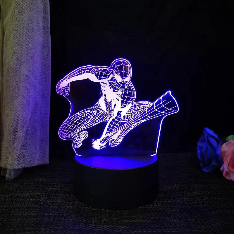 Luminaria Homem Aranha - LED 3D Com Controle 16 Cores