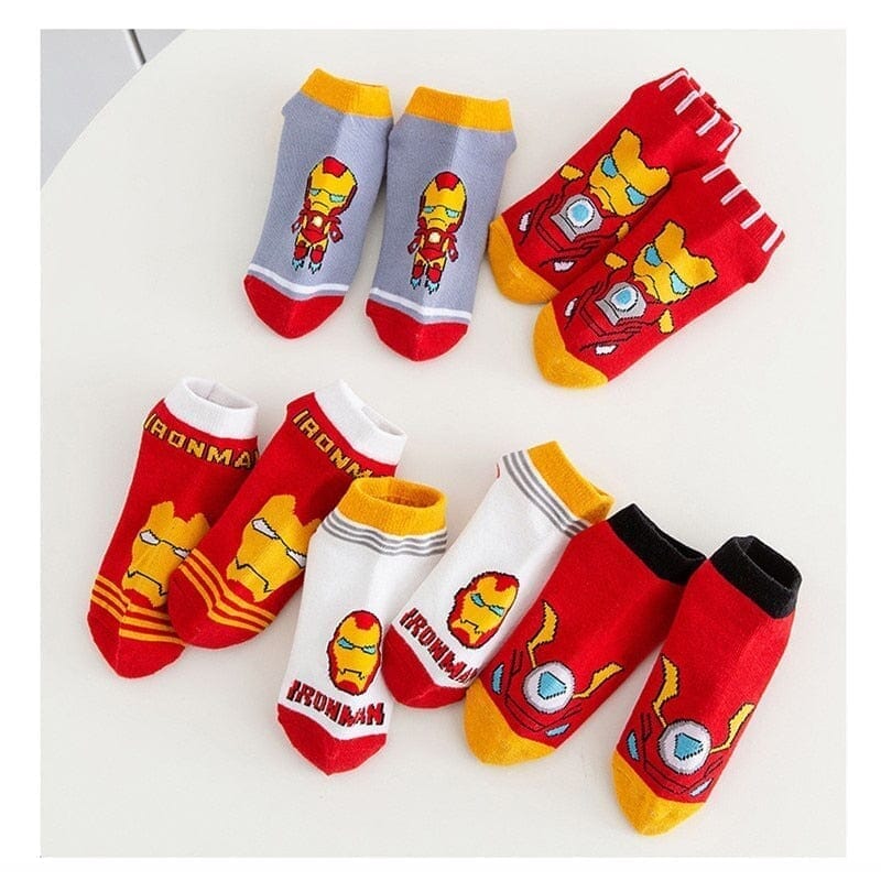 5 Pares de meias Marvel meia-ves-002 Kidslandia Homem de Ferro 1-3 Anos 