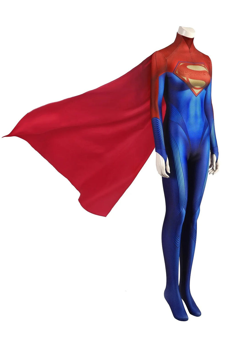 Fantasia Feminina Supergirl Super Moça Kara Com Capa Traje Luxo Cosplay Mulheres