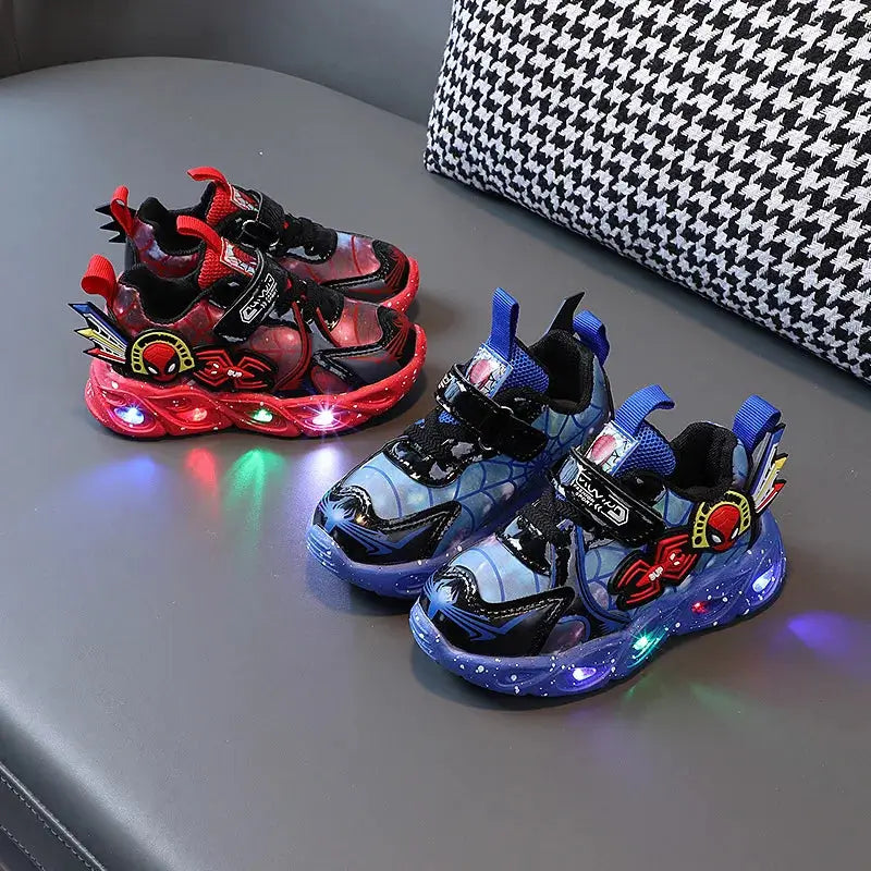 Tênis Infantil Masculino Homem Aranha Led Spider 2