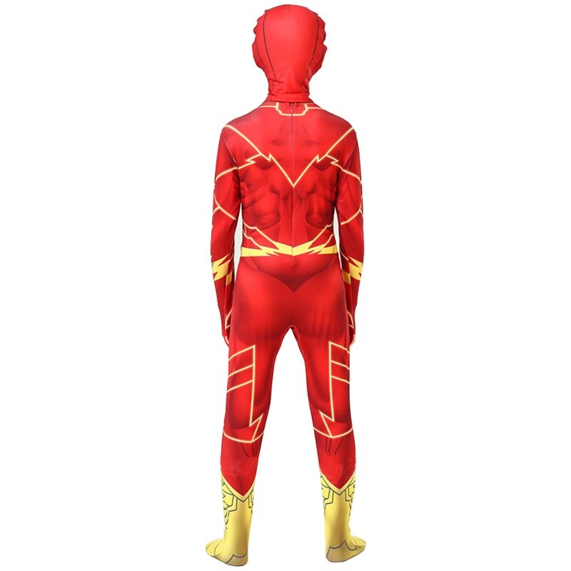 Fantasia Flash Com Máscara Desenho Liga da Justiça Cosplay Infantil Traje Crianças
