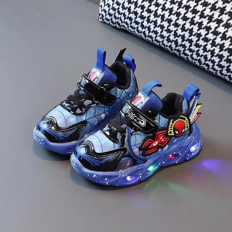 Tênis Infantil Masculino Homem Aranha Led Spider 2