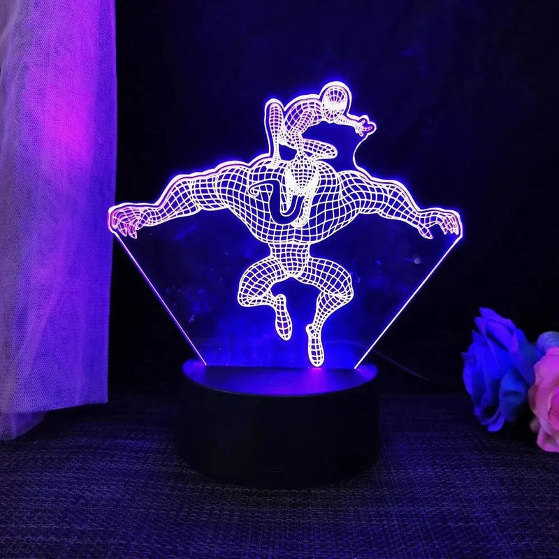 Luminaria Homem Aranha - LED 3D Com Controle 16 Cores