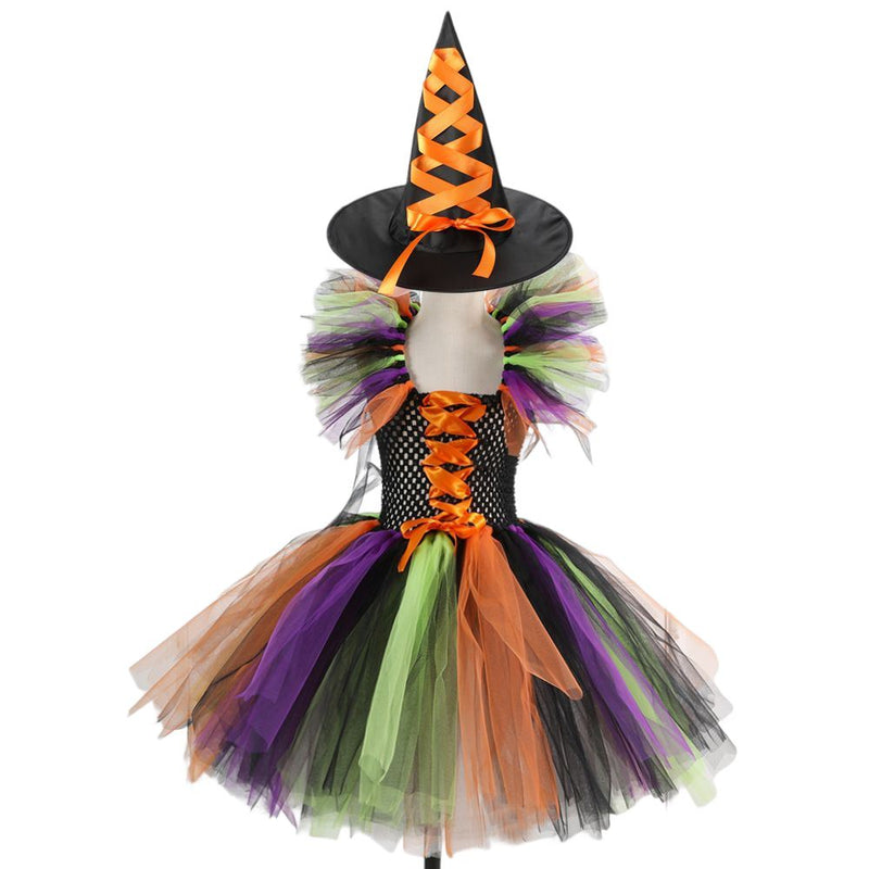 Fantasia Bruxinha Halloween Fantasia Bruxinha-fan-379 VF Villa Kids 2-3 Anos Vestido Colorido comum 
