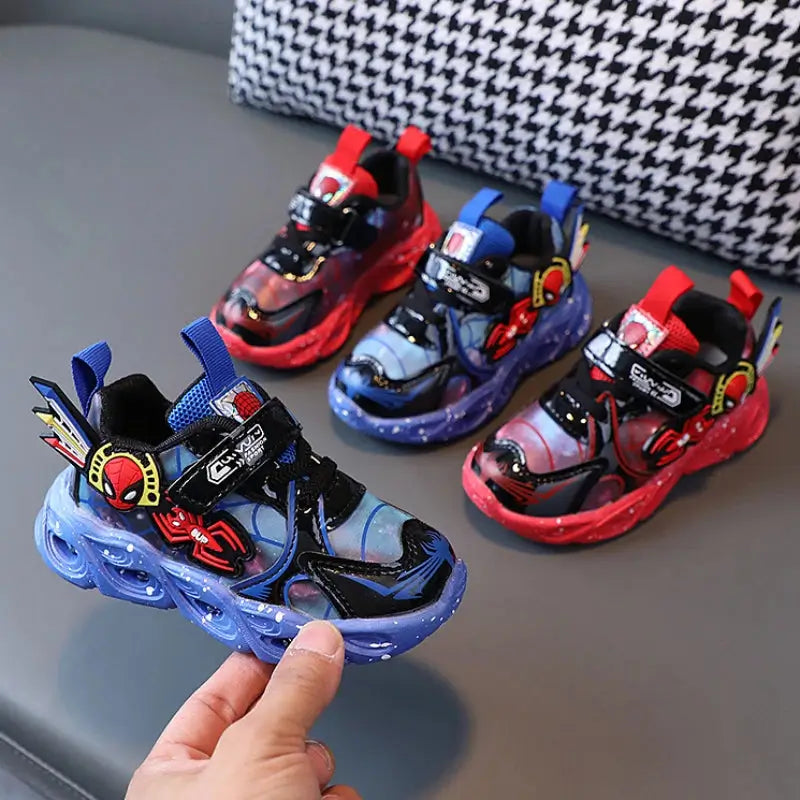 Tênis Infantil Masculino Homem Aranha Led Spider 2
