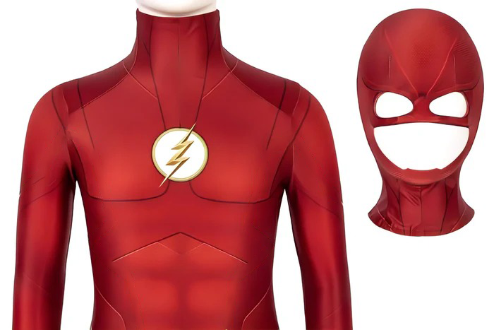 Fantasia Cosplay Infantil Flash Série Barry Allen Traje Crianças com Máscara