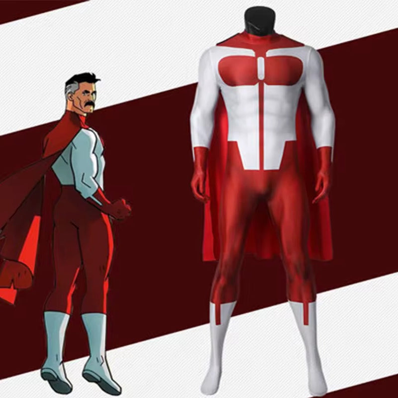 Fantasia Traje Omni-Man Série Invencível Com Capa Cosplay Adulto e Infantil