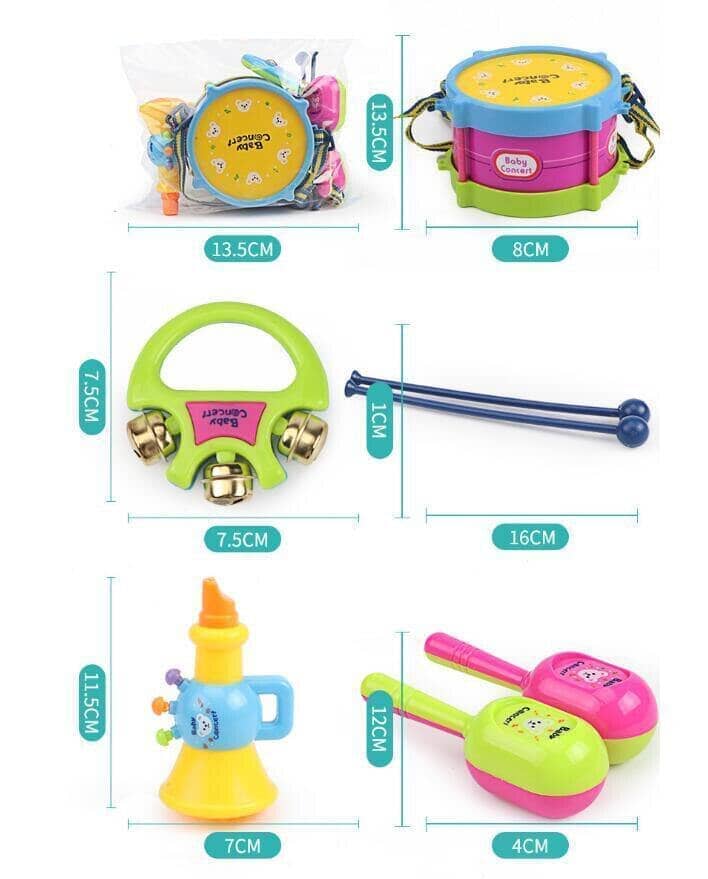 Baby Concert - Kit com 5 Instrumentos Musicais Infantis Baby Concert - brin - 011 Cantinho Kids 