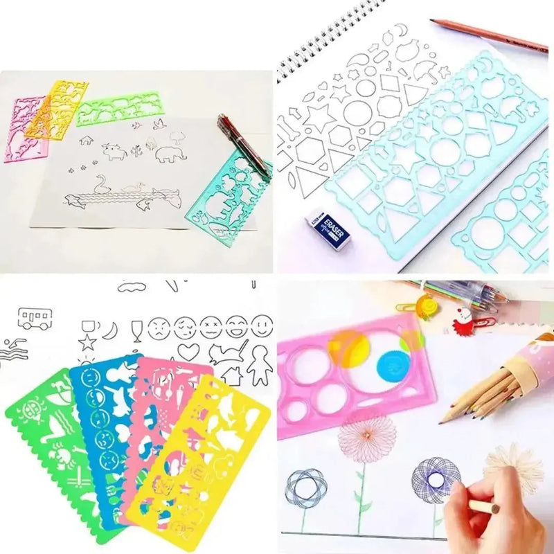 Kit 13 Réguas Geométricas Stencils