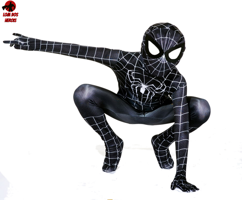Fantasia Venom Homem Aranha Cosplay Heróis Infantil Eventos Traje Crianças