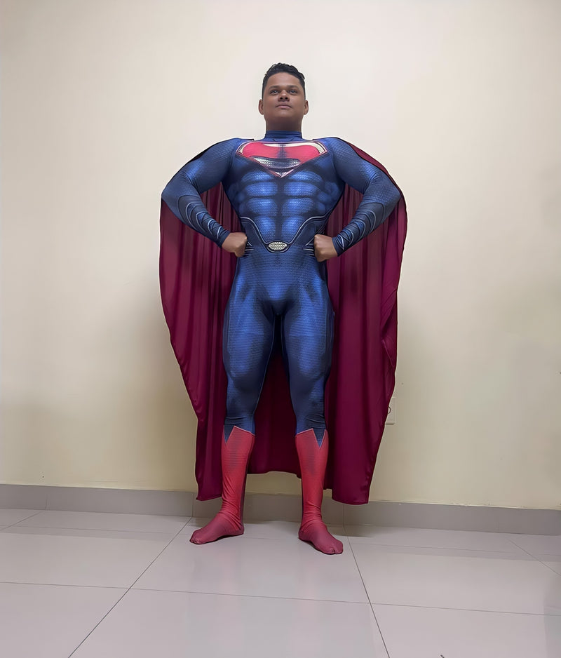 Fantasia Superman Adulto Profissional Heróis Modelo Liga da Justiça Filme Super homem Luxo