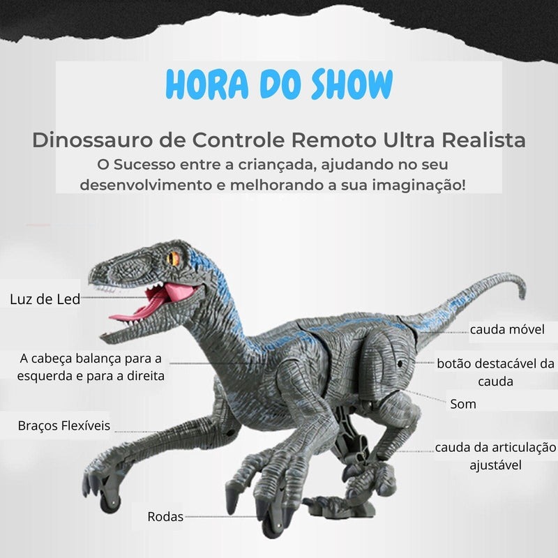 Dinossauro de Brinquedo Controle Remoto com LED