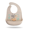 Babador de silicone para bebê babador de silicone de animais-beb-324 VF Villa Kids Bege 