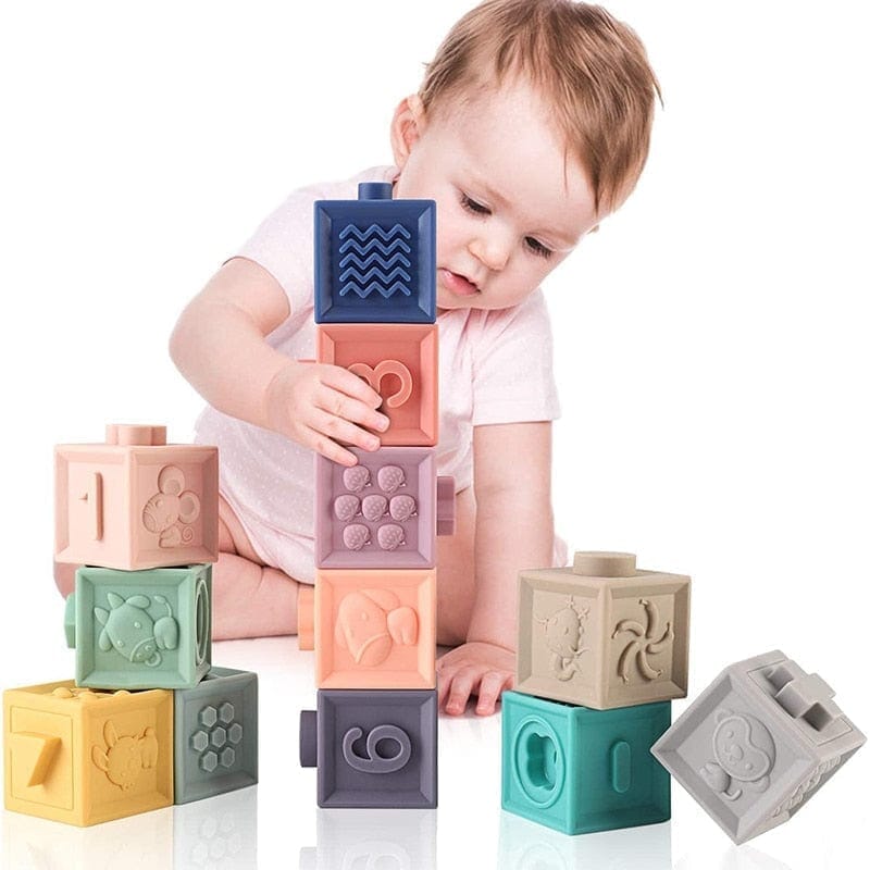 Blocos De Construção 3D Macios Para Bebês (Conjunto) Blocos - brin - 025 VF Villa Kids 6 Peças 
