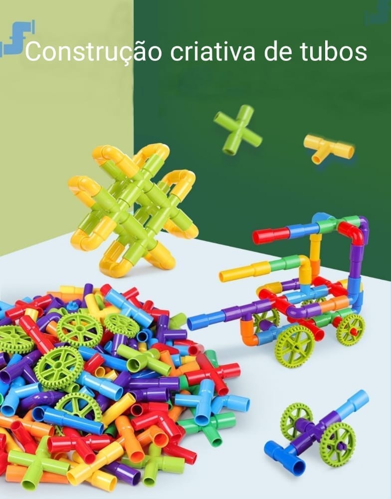 Blocos Tubos De Montar Alta Qualidade Blocos Tubos - edu - 031 Kidslandia 