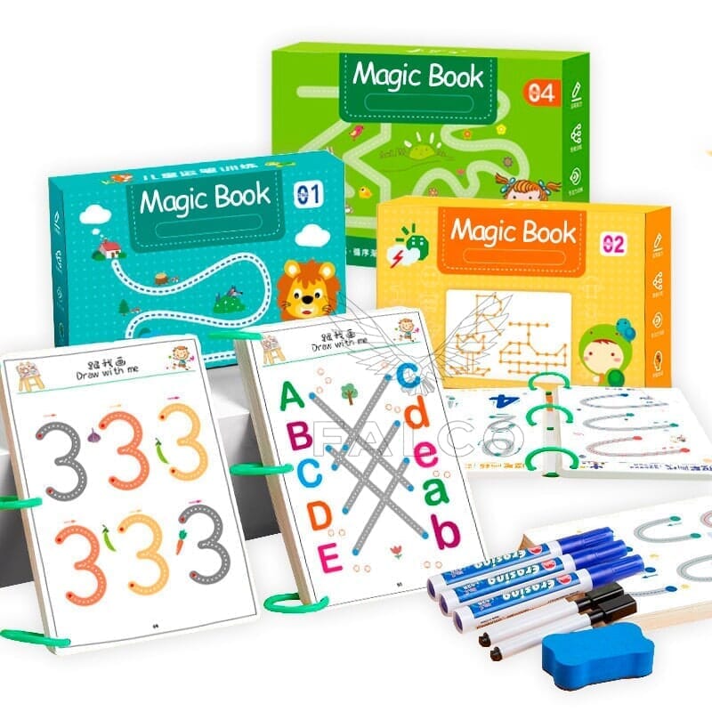 Caderno de Traço e Desenho Infantil Magic Book + Livro de Desenvolvimento Infantil (BRINDE!) Caderno de Traço e Desenho-edu-321 VF Villa Kids 