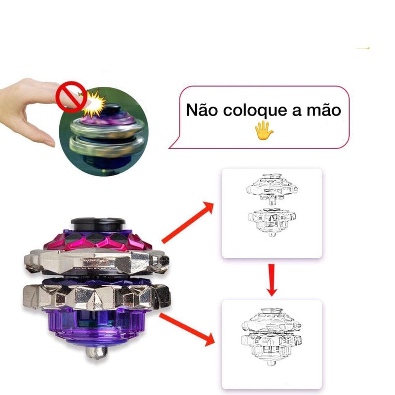 Conjunto Beyblade Com Lançador Alta Qualidade Conjunto - brin - 084 Kidslandia 