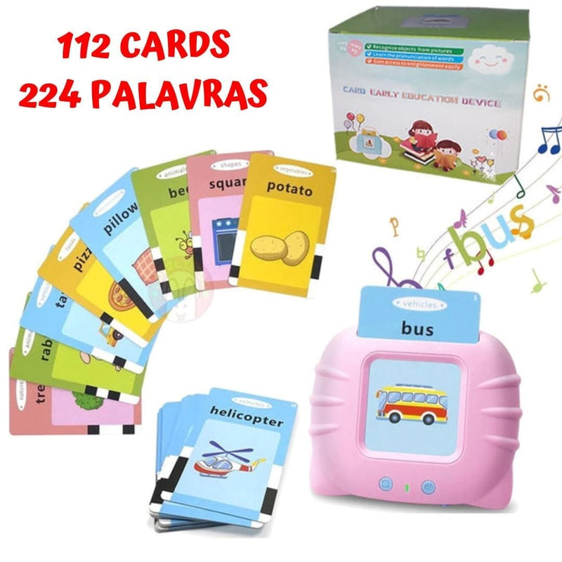 English Kids - O brinquedo que ensina inglês! English-edu-270 VF Villa Kids Rosa 112 cards - 224 palavras 