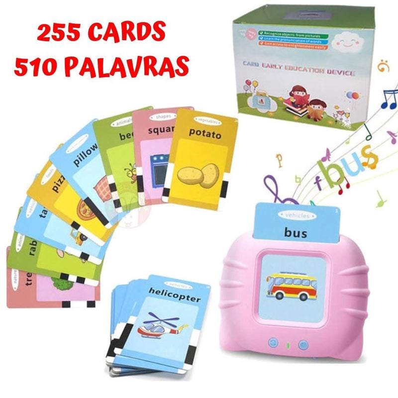 English Kids - O brinquedo que ensina inglês! English-edu-270 VF Villa Kids Rosa 255 cards - 510 palavras 