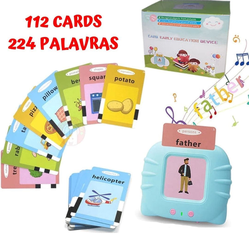 English Kids - O brinquedo que ensina inglês! - VF Villa Kids - English-edu-270 - VF Villa Kids - Azul - 112 cards - 224 palavras - -