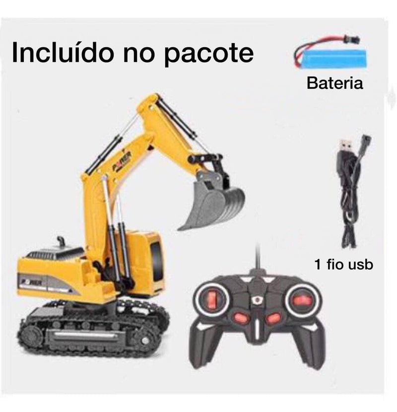 Escavadeira De Controle Remoto Bateria USB Escavadeira - brin - 103 VF Villa Kids 