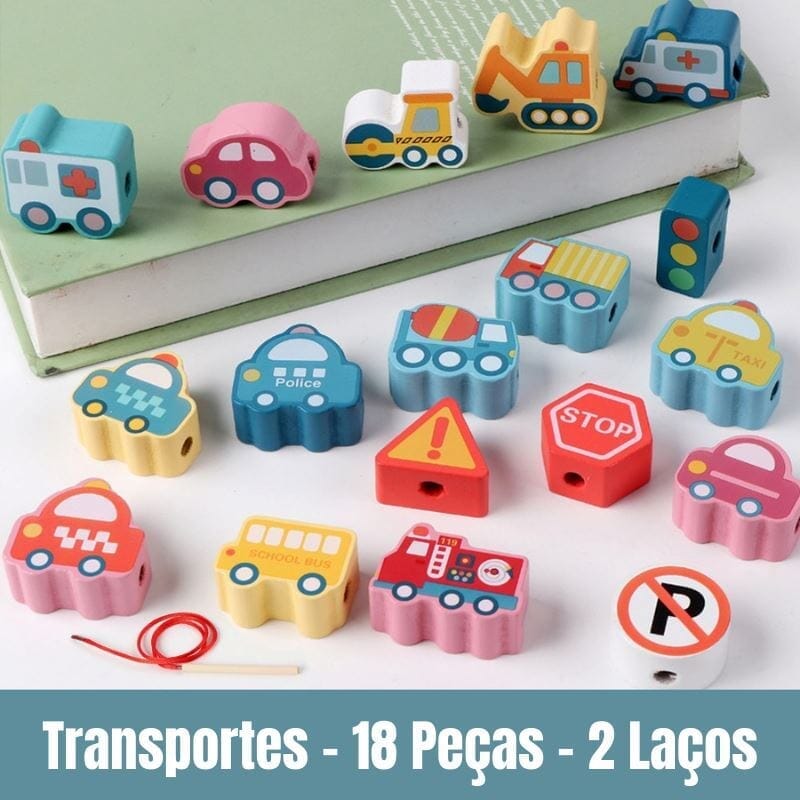 Happy Line Montessori Happy Line - edu - 124 VF Villa Kids Transporte - 18 peças 