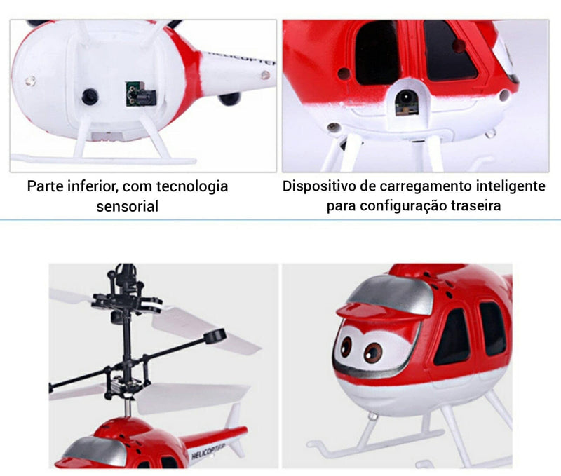 Helicóptero Divertido Com Controle Remoto Helicóptero - brin - 125 VF Villa Kids 
