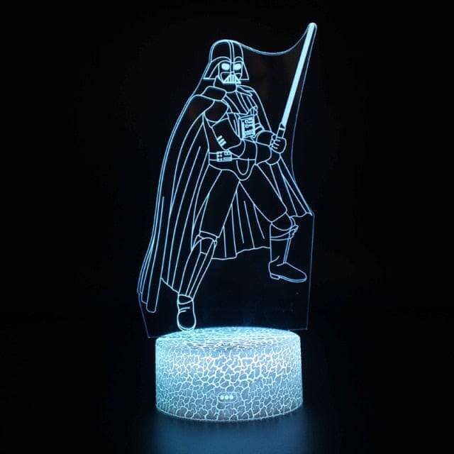 Luminária de Mesa Led 3D Star Wars Luminária -brin - 153 VF Villa Kids Darth Vader 1 Base 7 cores 