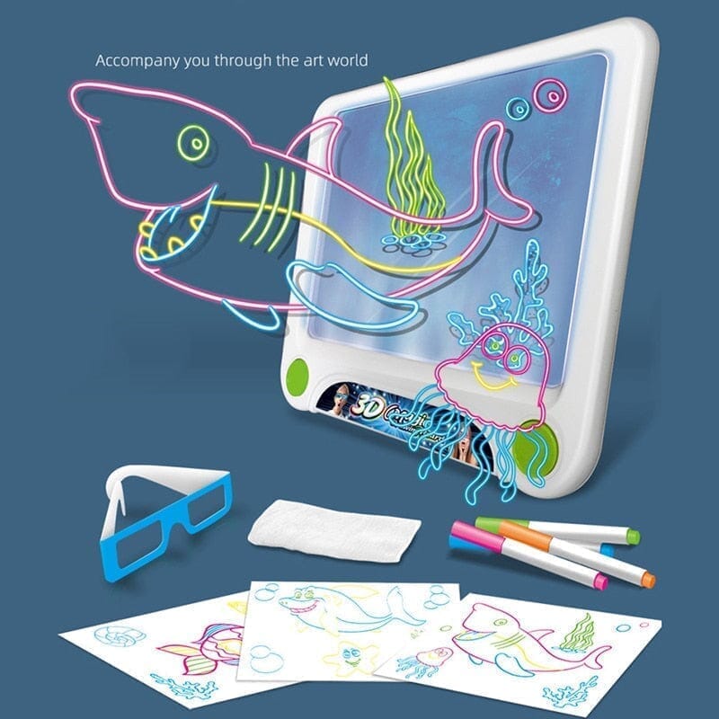 Quadro De Pintura Fluorescente 3D Para Crianças Quadro De Pintura -edu-203 Kidslandia Oceano 