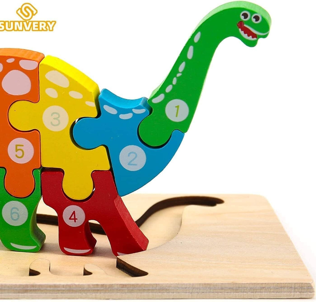 Compre 11CM Madeira colorida 3D Puzzles Cartoon Animals Crianças