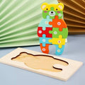 Quebra Cabeça de Madeira 3D - Mundo Animal Quebra Cabeça de madeira 3D-Edu-295 Villa Kids Urso 