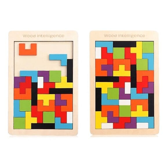 Tetris 3D - Quebra-cabeça colorido de Madeira Original - VF Villa Kids - Quebra-cabeça-edu-318 - VF Villa Kids - - -