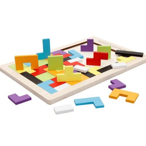 Tetris 3D - Quebra-cabeça colorido de Madeira Original - VF Villa Kids - Quebra-cabeça-edu-318 - VF Villa Kids - - -