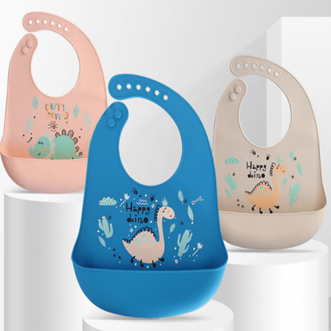 Babador de silicone com porta-migalhas